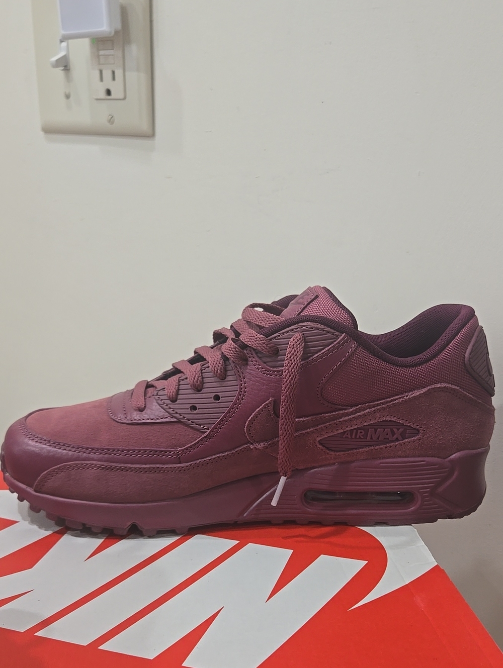 Nike Air Max 90 Premium "Vintage Wine" 2017 Shoes Rare Size Mens 10.5 - Picture 7 of 16
